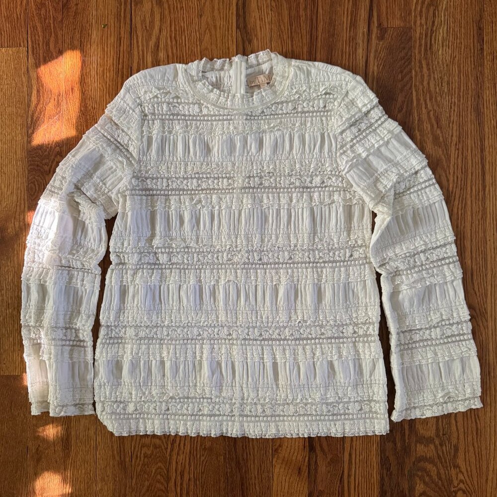 by TiMo Lace Long Sleeve Blouse Size M